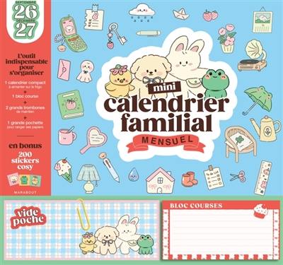 Mini calendrier familial mensuel : l'outil indispensable pour s'organiser : septembre 2026-décembre 2027
