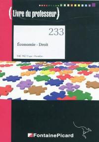 Economie-droit (livre du professeur) : bac pro 3 ans, première