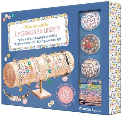 Mes bracelets à messages en liberty. My floral fabric messages bracelets. Mis pulseras de cinta liberty con mensajes