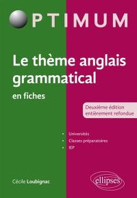 Le thème anglais grammatical en fiches : universités, classes préparatoires, IEP