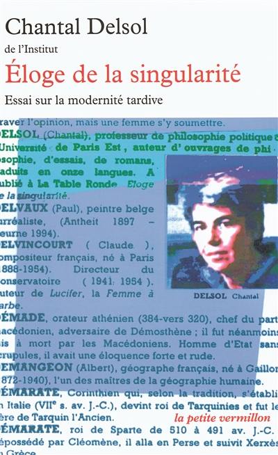 Eloge de la singularité : essai sur la modernité tardive