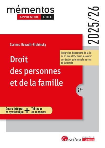 Droit des personnes et de la famille : cours intégral et synthétique + tableaux et schémas : 2025-2026 Droit des personnes et de la famille : cours intégral et synthétique + tableaux et schémas : 2025-2026