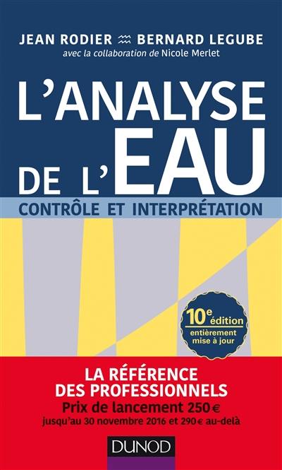 L'analyse de l'eau : contrôle et interprétation L'analyse de l'eau : contrôle et interprétation