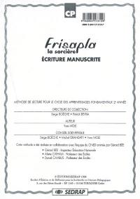Frisalpa la gentille sorcière CP : écriture manuscrite : méthode de lecture pour le cycle des apprentissages fondamentaux 2e année