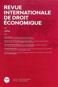 Revue internationale de droit économique, n° 4 (2024). Varia