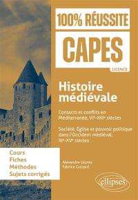 Histoire médiévale : contacts et conflits en Méditerranée, VIe-XIIIe siècles, société, église et pouvoir politique dans l'Occident médiéval, XIe-XVe siècles