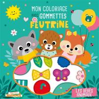 Mon P'tit Hemma : Mon coloriage avec gommettes en feutrine : Les bébés animaux