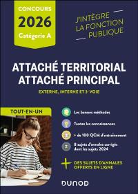 Attaché territorial, attaché principal, externe, interne et 3e voie : concours catégorie A, tout-en-un : 2026