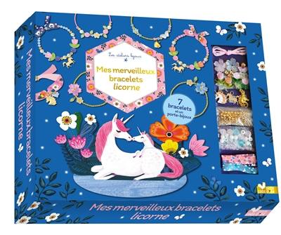 Mes merveilleux bracelets licornes : coffret avec support à bijoux et accessoires