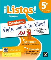 Listos ! espagnol 5e, A1-A1+, A2 : cahier élève : cuaderno, cada uno a su ritmo !