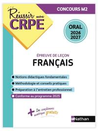 Français, épreuve de leçon : oral 2026-2027 : concours M2