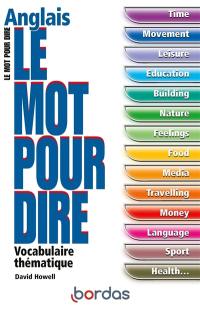 Le mot pour dire, anglais : vocabulaire thématique