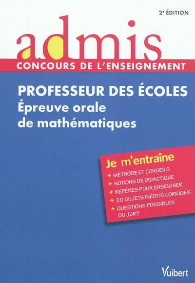 Professeur des écoles : épreuve orale de mathématiques