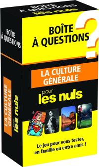 La culture générale pour les nuls : boîte à questions : le jeu pour vous tester, en famille ou entre amis ! La culture générale pour les nuls : boîte à questions : le jeu pour vous tester, en famille ou entre amis !