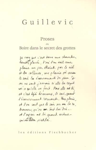 Proses ou Boire dans le secret des grottes : 1935-1943