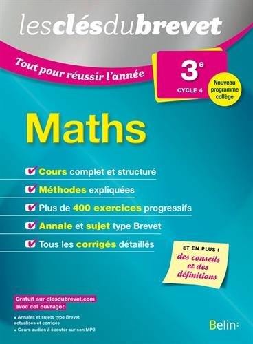 Maths 3e, cycle 4 : nouveau programme collège Maths 3e, cycle 4 : nouveau programme collège