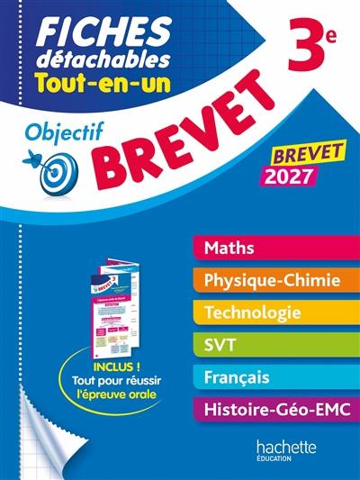 Fiches détachables tout-en-un 3e : brevet 2027