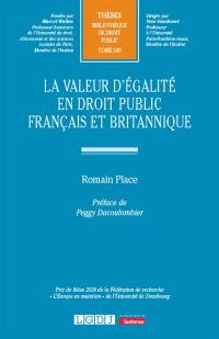 La valeur d'égalité en droit public français et britannique
