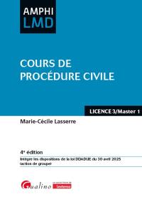 Cours de procédure civile : licence 3-master 1