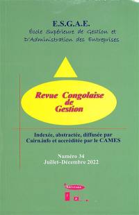 Revue congolaise de gestion, n° 34