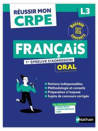 Français : 1re épreuve d'admission, oral L3 : nouveau concours 2027-2028