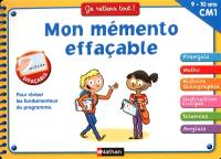 Mon mémento effaçable CM1, 9-10 ans : pour réviser les fondamentaux du programme