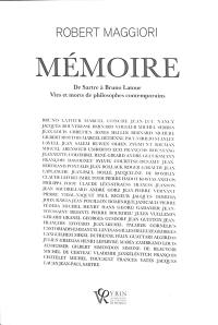 Mémoire : de Sartre à Bruno Latour : vies et morts de philosophes contemporains