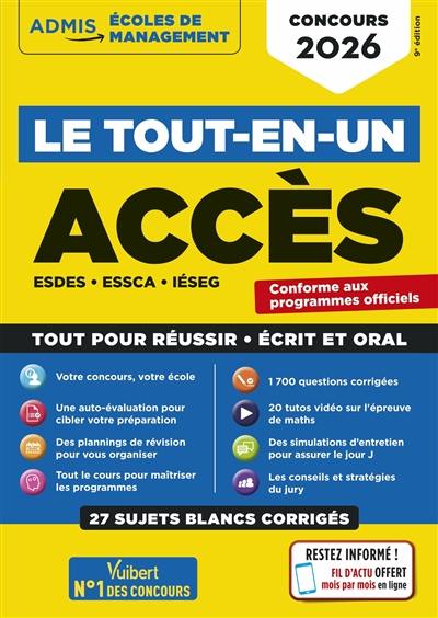 Accès : ESDES, ESSCA, IESEG : le tout-en-un, concours 2026