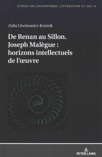 De Renan au Sillon : Joseph Malègue : horizons intellectuels de l'oeuvre