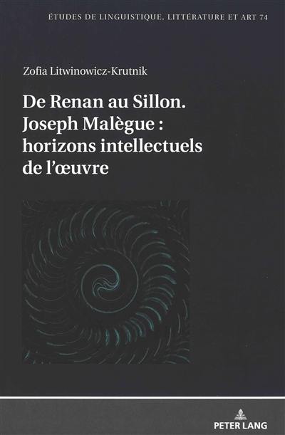 De Renan au Sillon : Joseph Malègue : horizons intellectuels de l'oeuvre