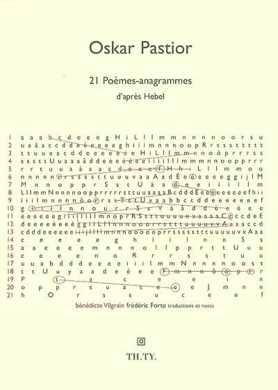 21 poèmes anagrammes d'après Hebel
