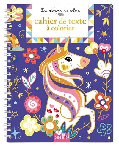 Cahier de texte à colorier