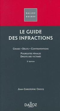 Le guide des infractions : crimes, délits, contraventions, poursuites pénales, droits des victimes