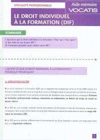 Le droit individuel à la formation (DIF)