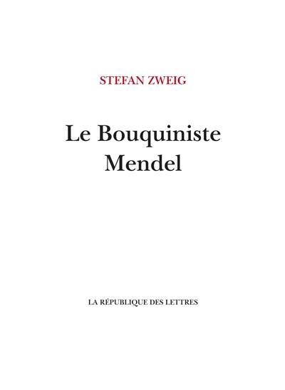 Le bouquiniste Mendel