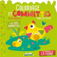 Mon P'tit Hemma : Coloriage et gommettes pour les petits : Les animaux de la ferme - + de 300 gommettes repositionnables