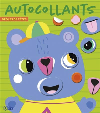 Les ours : autocollants drôles de têtes