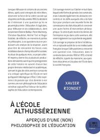 A l'école althussérienne : aperçus d'une (non) philosophie de l'éducation