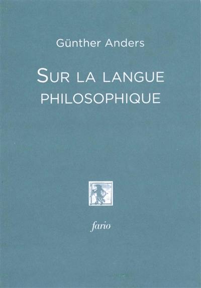 Sur la langue philosophique