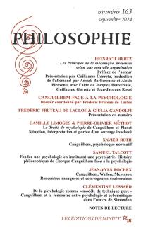 Philosophie, n° 163. Canguilhem face à la psychologie