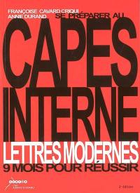 Se préparer au Capes interne, lettres modernes : 9 mois pour réussir