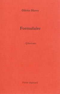 Formulaire : aphorismes