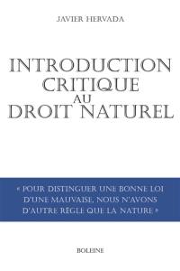 Introduction critique au droit naturel