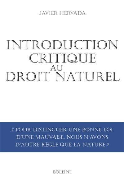 Introduction critique au droit naturel
