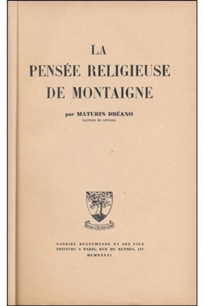 La Pensée religieuse de Montaigne