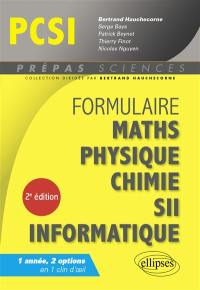 Formulaire PCSI : maths, physique, chimie, SII, informatique