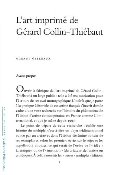 L'art imprimé de Gérard Collin-Thiébaut