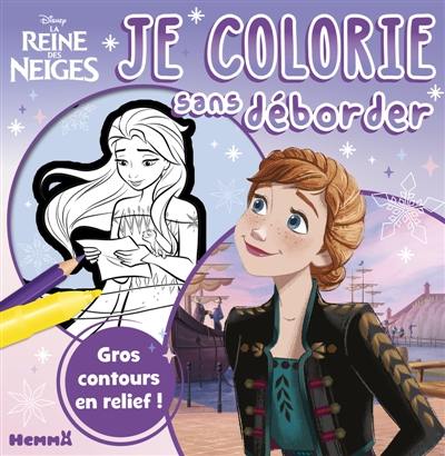 Disney La Reine des Neiges : Je colorie sans déborder (Anna fond mauve dégradé)
