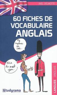 60 fiches de vocabulaire anglais