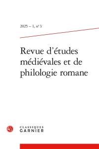 Revue d'études médiévales et de philologie romane, n° 3